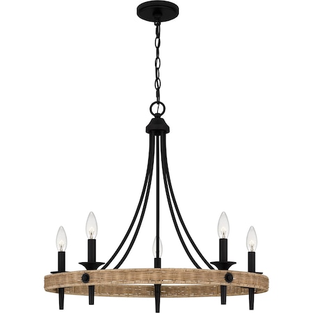 Quoizel Catania Chandelier 5 Lights Matte Black CNI5026MBK